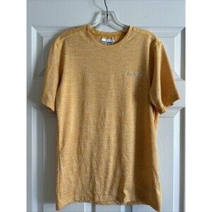 Columbia Men's Size S Hike Crew Omni Wick Short Sleeve Tee Shirt Hiking Yellow